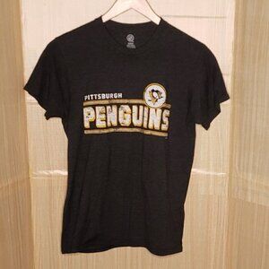 NHL Pittsburgh Penguins Mens Dark Grey Short Sleeve Shirt Medium